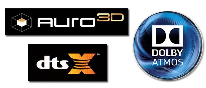 3D Sound Formate DTSX Auro und Dolby Atmos